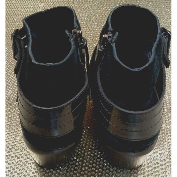 L.A.M.B. Nanetta Suede Black Buckle Side Zip Ankle Boots Size 9 M - Picture 11 of 16